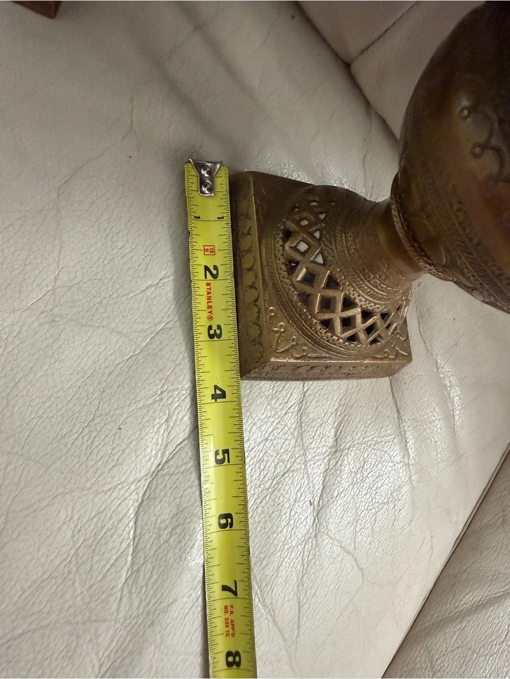 Vintage Brass Reticulated Trophy Urns Mantel Vases Pierced Pedestal Pair 9’’